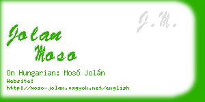 jolan moso business card