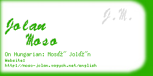 jolan moso business card